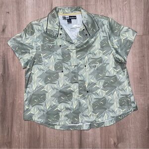 Jamie Sadock 100% Silk Women’s Size Large Golf Shirt. Hawaiian Tropical Design